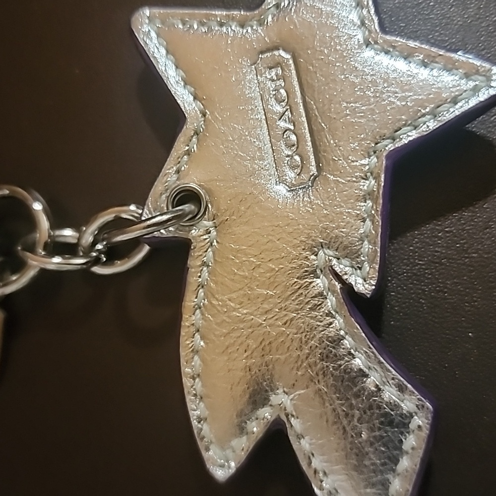 Coach Metallic Silver/purple Shooting Star Bag Charm SILVER - Picture 4 of 7